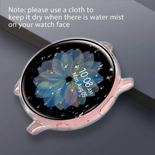Vista 6 de Paquete de 4 fundas protectoras de pantalla compatibles con Samsung Galaxy Watch Active 2 de 1.575 pulgadas (1.575 pulgadas) de silicona protectora