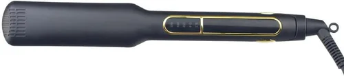 Vista 9 de Plancha de pelo profesional con placas de titanio dorado, 5 ajustes de temperatura, pantalla LCD, negro (1.5 pulgadas)