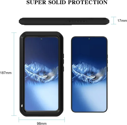 Vista 2 de LOVE MEI Funda militar resistente para Samsung Galaxy S22 Plus, con protector de pantalla de vidrio templado, a prueba de golpes, a prueba de polvo