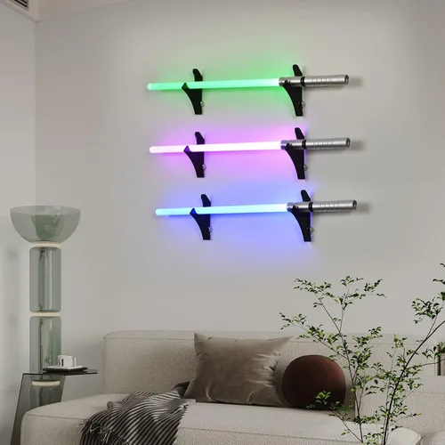 Vista 10 de Soporte de pared para sable de luz: acrílico de 0.236 in de grosor, capaz de soportar 30 libras, utilizado para exhibición de sables de luz