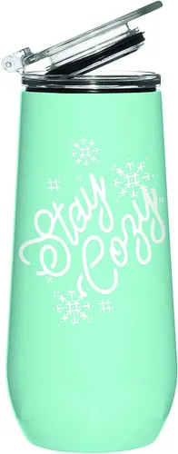 Vista 4 de Slant Collections Vaso de champán de acero inoxidable navideño, 12 onzas, que hace que los espíritus brillen