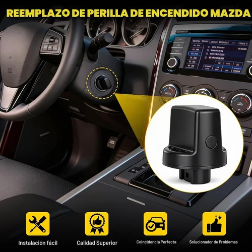 Vista 3 de Juego de llave de encendido con botón de giro y conjunto de inserción para Mazda CX-9 2007-2015 2006-2007 Mazda 6 2007-2011 CX7 Reemplaza