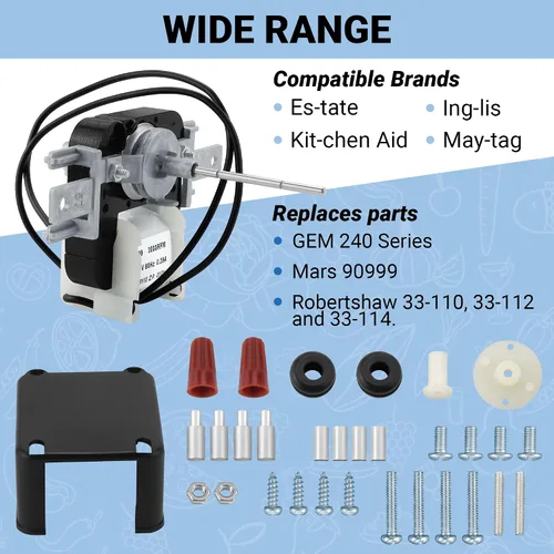 Vista 3 de AMI PARTS SM999 - Motor universal para ventilador evaporador de refrigerador compatible con refrigerador Kenmore y Frigidaire, reemplaza GEM 240