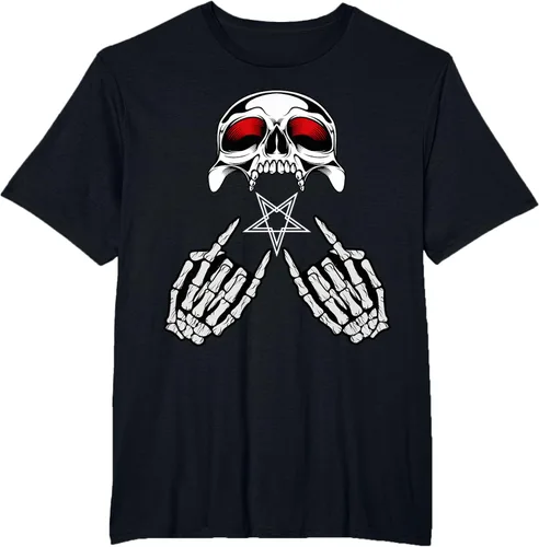 Vista 28 de Camisas de metal pesado con diseño de abanico de metal Negro