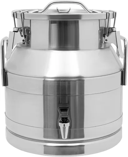 Vista 13 de Lata de leche de acero inoxidable de 3.17 galones, cubo de leche resistente con mango ergonómico y tapa hermética, recipiente sólido líquido SS