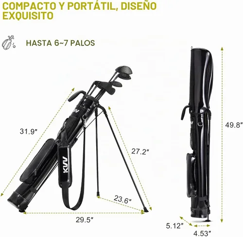 Vista 2 de KVV Lightweight Sunday Golf Stand Bag, Colorful Fashion Pitch and Putt Golf Bag