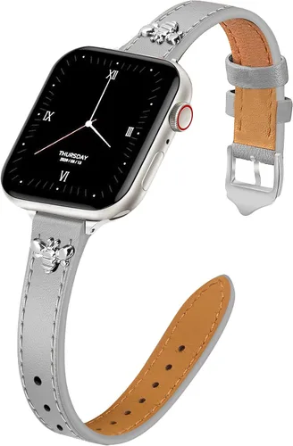 Vista 36 de JR.DM Correas de cuero delgadas compatibles con Apple Watch Band 1.496 in 1.575 in 1.614 in 1.654 in 1.732 in 1.772 in 1.811 in 1.929 in, correa