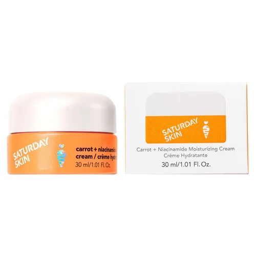 Vista 6 de Saturday Skin Crema hidratante facial con zanahoria, niacinamida, ceramidas y centella asiática, péptido, sin parabenos, sin sulfatos, sin