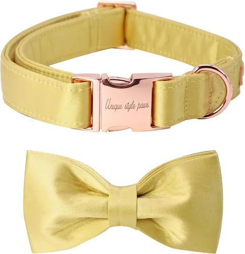 Vista 14 de Collar para perro, collar de seda verde con lazo, lazo suave, collar ajustable para mascotas, regalo para perros hembras o machos XS