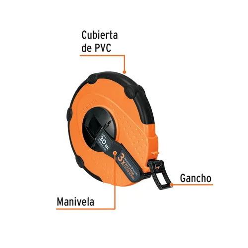 Vista 2 de TRUPER TP30ME Reglas de cinta larga de fibra de vidrio, carcasa de plástico de 98 pies (98.4 ft)