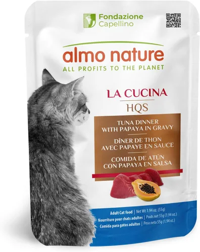 Vista 10 de almo nature HQS La Cucina - Pollo con manzana en gelatina, sin granos, sin aditivos, alimento húmedo para gatos adultos, rallado, bolsas, 24 x 55