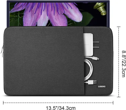Vista 2 de Funda protectora para monitor portátil de 14 pulgadas, para la mayoría de monitores portátiles de 14 pulgadas, bolsa de exhibición portátil Negro
