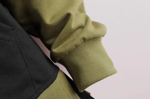 Vista 8 de GURUNVANI Sudadera con capucha de color de contraste para hombre