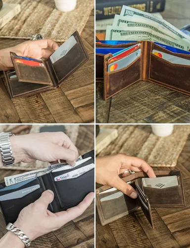 Vista 15 de Handcrafted Genuine Leather Wallets, Minimalist Cardholders, and Passport Covers, Handmade Gift