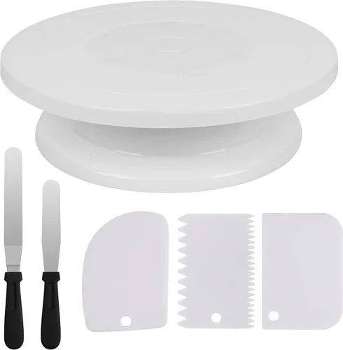 Vista 7 de 7in1 Rotating Multifunctional Acrylic Cake Stand with Lid & Cake Turntable