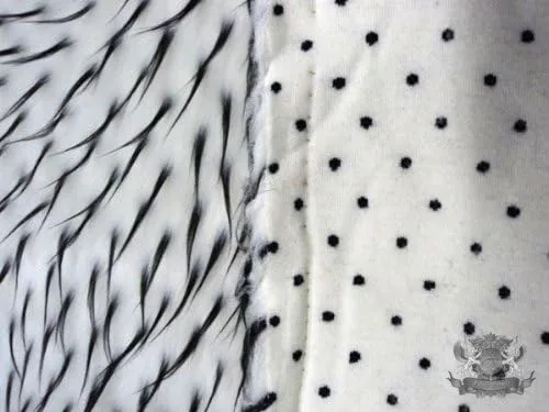Vista 2 de 2 tonos Spike Faux/Fake Fur Blanco Negro Tela