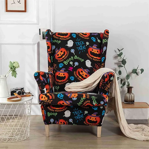Vista 9 de Morbuy Fundas para silla con respaldo de alas de 2 piezas, funda moderna para silla con respaldo de ala, funda elástica para silla con respaldo