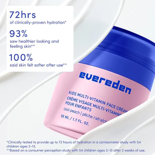 Vista 6 de Evereden Kids Routine Bundle - Champú y acondicionador desenredante + lavado facial multivitamínico y crema facial para niños de 3 años en adelante