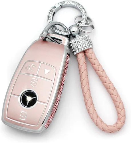 Vista 10 de Creativity Adecuado para funda de llaves Mercedes Benz. La caja de llaves de TPU suave avanzada es compatible con CLS CLA GLA AMG A C E S G GLC GLE