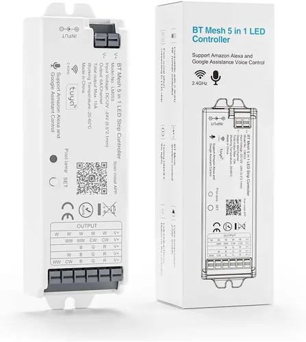 Vista 7 de Controlador LED 5 en 1 WB5 2.4GHz WiFi PWM compatible con Alexa Google Home Smart Life Tuya APP para atenuación CCT RGB RGBW RGBCCT LED controlador