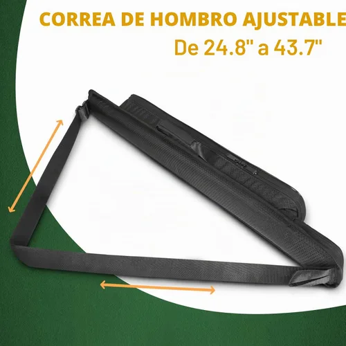 Vista 6 de PEKREWS Estuche para Taco de Billar, Funda Suave para Taco de Billar 1x1 que Contiene 1 Culata y 1 Flechón con Bolsillo con Cremallera para Taco