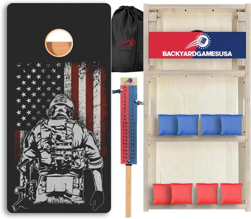 Vista 65 de CornholeGamesUSA Pro - Juego de tablas de Cornhole Fabricado en Estados Unidos Abedul báltico 3/4 Sin rebote Patas triples gruesas Dos 1
