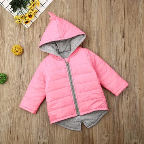 Vista 2 de Chaleco sin mangas con capucha para niños y niñas pequeños, con diseño de dinosaurio, abrigo para otoño e invierno, abrigo, abrigo, abrigo, abrigo
