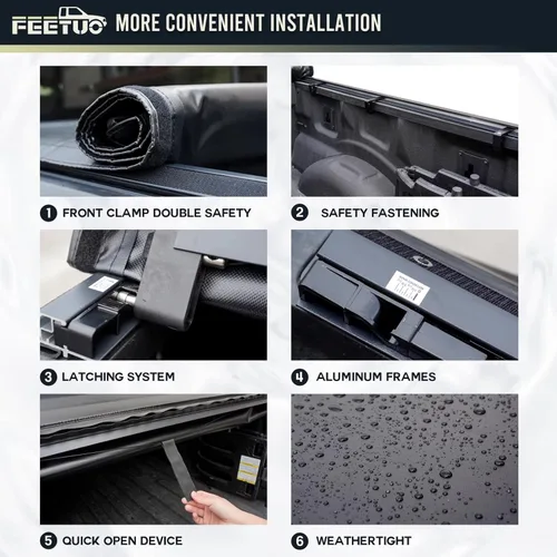 Vista 5 de Cubierta enrollable suave para caja de camioneta para 2004-2014 F150 y 2006-2014 Mark LT 5.5 pies/67 pulgadas