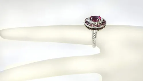 Vista 3 de RB Gems - Anillo de plata de ley 925 (0.315 x 0.236in, acabado rodiado, estilo clásico)