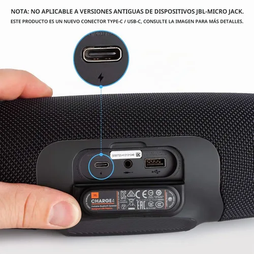 Vista 3 de Cable de carga tipo C para JBL Charge 4 5, Pulse 4 5, Clip 4, Flip 5, Auriculares inalámbricos Bluetooth Flip 5 y más Negro naranja