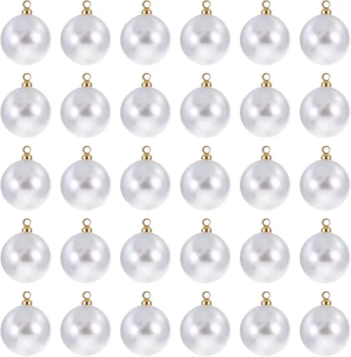 Vista 7 de PATIKIL 100 cuentas de perlas de perlas de imitación para hacer joyas, pulseras, aretes, collar, Navidad