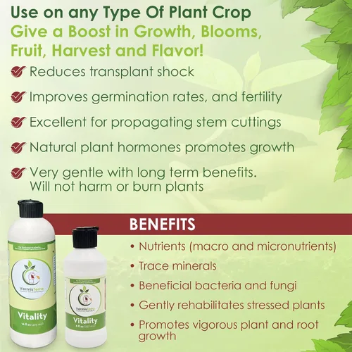 Vista 9 de VermisTerra Vitality - Alimento para plantas de interior y plantas de interior, fertilizante equilibrado de la madre tierra, orgánico, esquejes