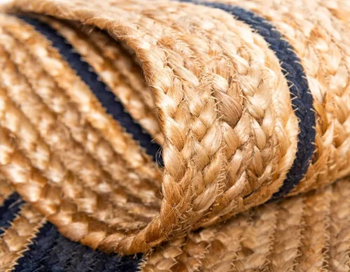 Vista 7 de Unique Loom Colección de yute trenzado de calidad clásica, tejida a mano con diseño costero, 2 pies 0 pulgadas x 3 pies 0 pulgadas, natural/azul