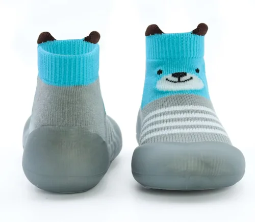 Vista 4 de 1 par de zapatos de bebé, calcetines de bebé, zapatos para niños y niñas, zapatos antideslizantes con suela de goma suave, zapatos para niños