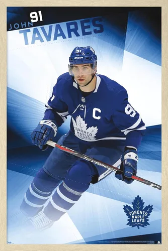 Vista 7 de Trends International NHL Toronto Maple Leafs - Póster de pared de John Tavares 19, 14.725 x 22.375 pulgadas, versión enmarcada de madera de granero