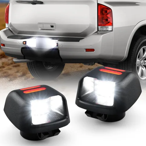 Vista 9 de litzland Luces LED para matrícula, compatibles con Audi A3 S3 A4 S4 A6 S6 A8 S8 Q7 RS4 lente transparente, lámpara LED para matrícula, paquete de 2