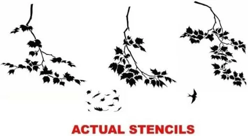 Vista 5 de Plantillas de pared Sycamore Branches 3 pc