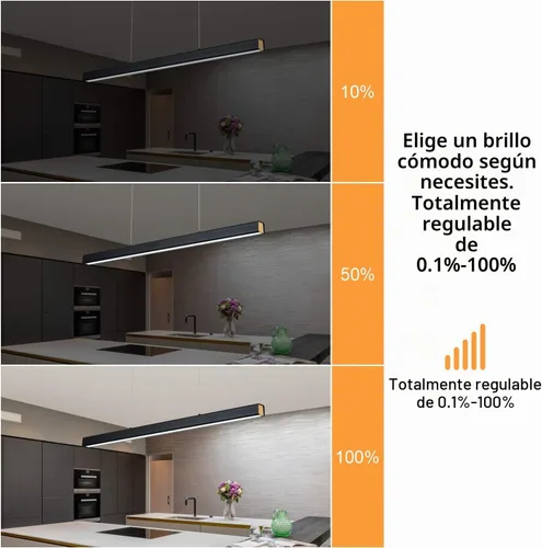 Vista 3 de Lámpara colgante lineal LED de 39.37 pulgadas, luz de mesa de billar regulable de 36 W, luces modernas de isla para cocina, comedor, sala de estar