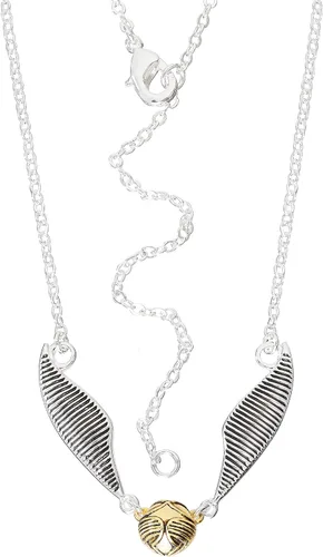 Vista 4 de Harry Potter Collar de Snitch dorado Quidditch plateado para mujer, 16+2 extensor