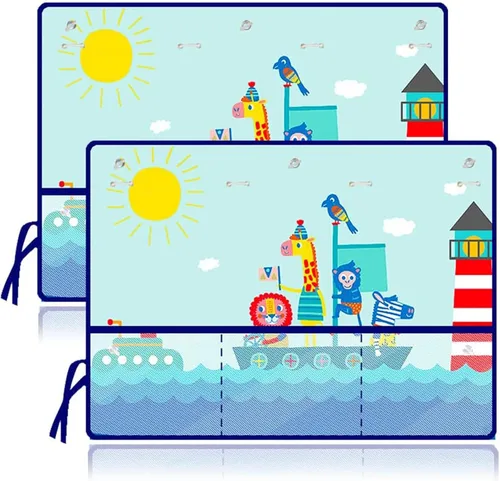 Vista 17 de Parasol de automóvil para bebés, niños y niños, paquete de 2 protectores de cortina para ventana lateral de automóvil, protege del deslumbramiento