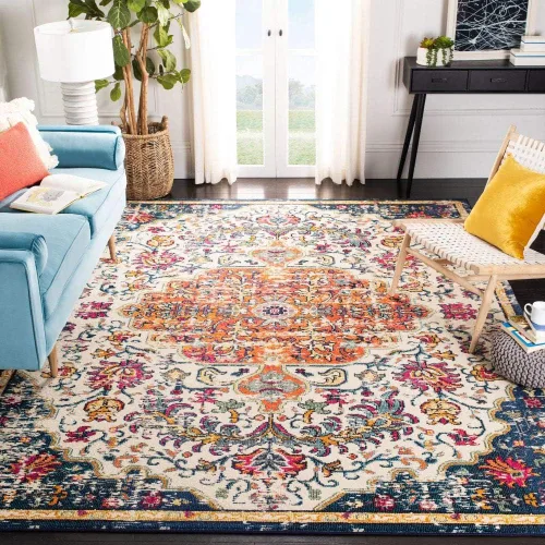 Vista 48 de SAFAVIEH Colección Madison MAD447B - Tapete bohemio con medallón antiguo y elegante, no desprende pelusa, para la sala, dormitorio, comedor