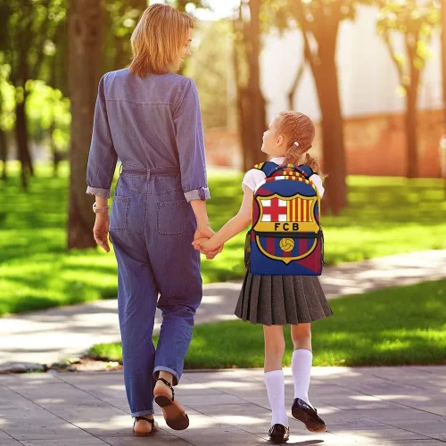 Vista 5 de Bandera de color Fo Barcelona Emblema Mochila para estudiantes, bolsas de hombro para estudiantes, mochila de viaje, mochila escolar universitaria