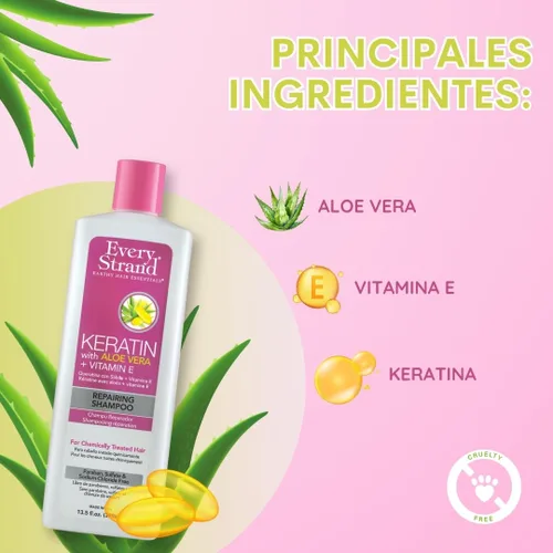 Vista 7 de Every Strand Champú reparador de queratina, 13.5 onzas líquidas, 13.5 onzas