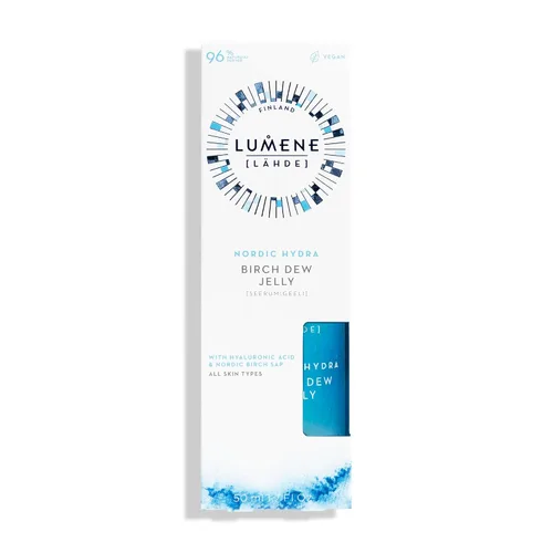 Vista 2 de Lumene Nordic Hydra [Lähde] Birch Dew Jelly - Suero hidratante facial doble con ácido hialurónico y savia de abedul nórdico, suero facial Faily