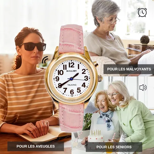 Vista 5 de Talking Watch, Loud Clear Voice for Elderly Blind or Visually Impaired, Speaks The Time, Date or Alarm Time