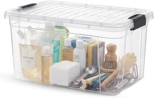 Vista 78 de Superio Mini contenedor de almacenamiento de plástico para crayón, suministros de arte y estuche de costura, organizador pequeño apilable