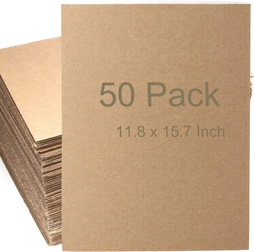Vista 7 de ZOENHOU 30 hojas de cartón corrugado de 12 x 12 x 1/4 pulgadas, insertos de cartón de una sola pared de 5 capas, separadores cuadrados de cartón