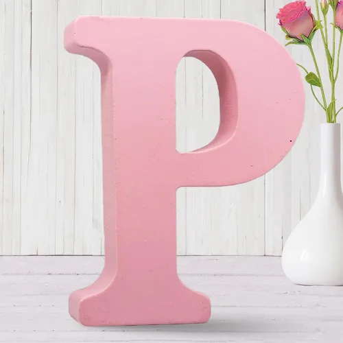 Vista 19 de AOCEAN Letras de madera rosa de 8 pulgadas, letras de madera sin terminar para decoración de pared, letras decorativas de pie, tablero