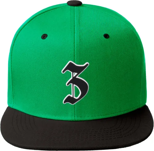 Vista 726 de Daxton Gorra clásica con visera de billete plano con letras del alfabeto inglés antiguo de la A a la Z