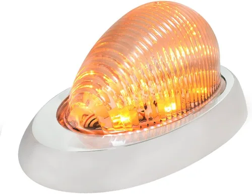 Vista 6 de GG Grand General 76372 Giro lateral y marcador ámbar/ámbar 12 luces LED con cubierta cromada para Freightliner